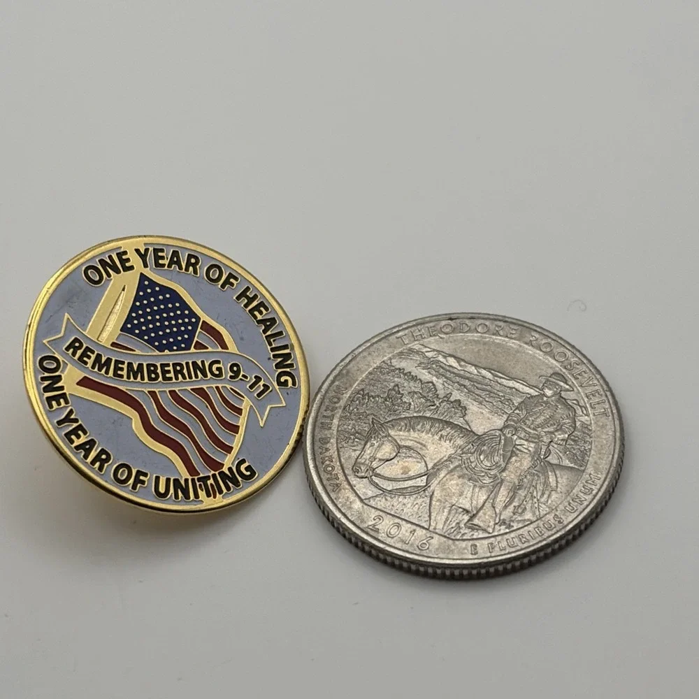 Remembering 9-11‎ One Year Of Healing One Year Of Uniting Lapel Hat Pin